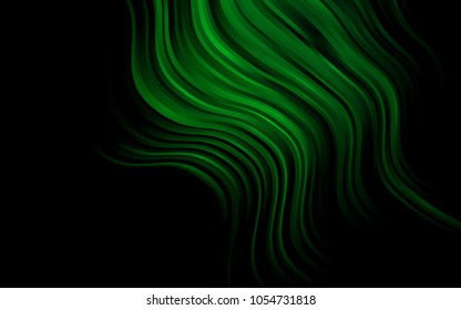 Dark Green vector background with liquid shapes. A vague circumflex abstract illustration with gradient. New composition for your brand book.