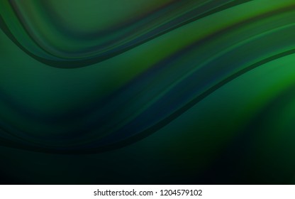 Dark Green vector background with liquid shapes. An elegant bright illustration with gradient. The elegant pattern for brand book.