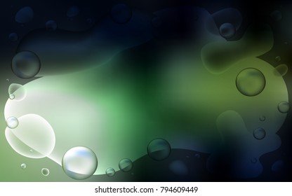 Dark Green vector background with liquid shapes. A completely new color illustration in memphis style. Brand-new design for your ads, poster, banner.