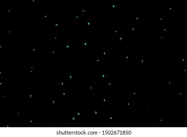 Dark Green vector background with math elements. Shining colorful illustration with isolated Digit signs. Pattern for posters, banners of math books.