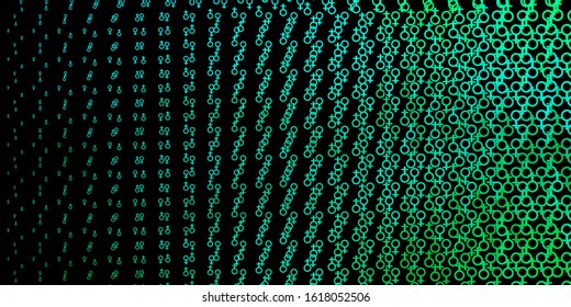 Dark Green vector background with occult symbols. Retro design in abstract style with witchcraft forms. Simple design for occult depiction.