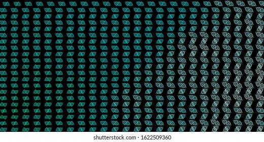 Dark Green vector background with occult symbols. Colorful mystic symbols with a gradient in ancient style. Background for esoteric, mystic designs.