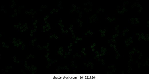Dark Green vector background with occult symbols. Colorful vintage illustration with gradient alchemy shapes. Design for magic, spiritual events.