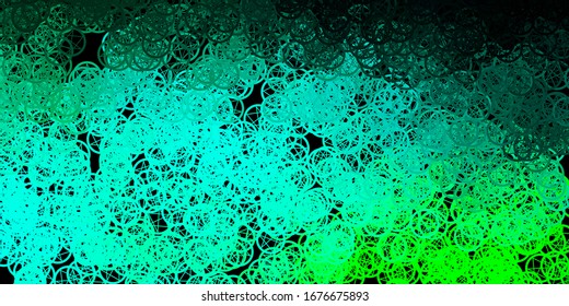 Dark Green vector background with occult symbols. Colorful mystic symbols with a gradient in ancient style. Best design halloween events.