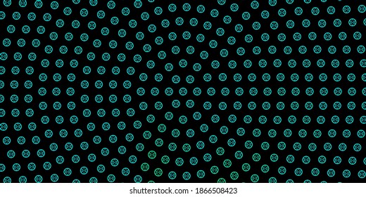Dark Green vector background with occult symbols. Illustration with magical signs of spiritual power. Simple design for occult depiction.