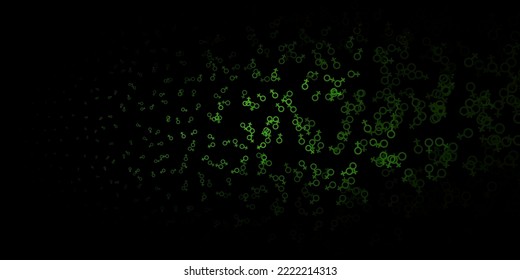 Dark Green vector background with occult symbols. Retro design in abstract style with witchcraft forms. Design for magic, spiritual events.