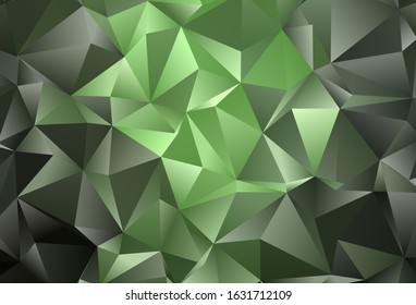 Dark Green vector background with polygonal style. Decorative design in abstract style with triangles. Pattern for websites.