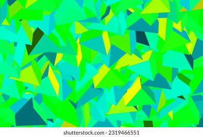 Dark Green vector background with polygonal style. Illustration with set of colorful triangles. Modern design for your business card.