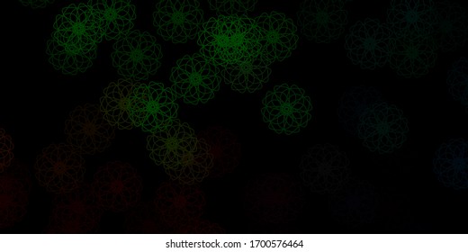 Dark Green vector background with random forms. Modern abstract illustration with gradient random forms. Modern design for your ads.