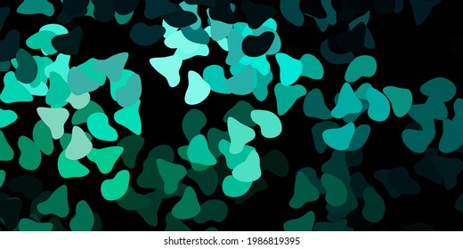 Dark green vector background with random forms. Modern abstract illustration with gradient random forms. Smart design for your business.