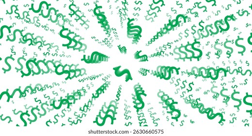 Dark Green vector background with signs of dollars. Modern geometrical abstract illustration with banking symbols. Smart design