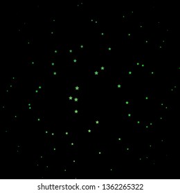 Dark Green vector background with small and big stars. Shining colorful illustration with small and big stars. Theme for cell phones.