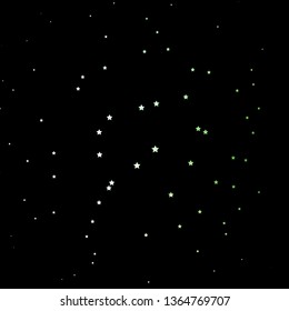 Dark Green vector background with small and big stars. Shining colorful illustration with small and big stars. Design for your business promotion.