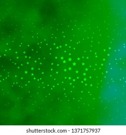 Dark Green vector background with small and big stars. Colorful illustration in abstract style with gradient stars. Pattern for websites, landing pages.