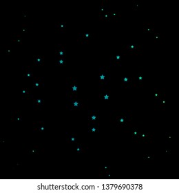 Dark Green vector background with small and big stars. Colorful illustration in abstract style with gradient stars. Pattern for websites, landing pages.
