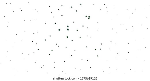Dark Green vector background with small and big stars. Colorful illustration in abstract style with gradient stars. Theme for cell phones.