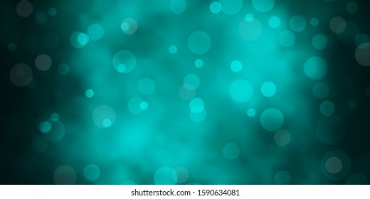 Dark Green vector background with spots. Abstract decorative design in gradient style with bubbles. Pattern for business ads.