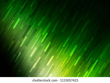 Dark Green vector background with straight lines. Glitter abstract illustration with colored sticks. The pattern can be used for websites.