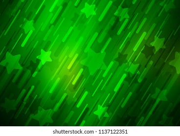Dark Green vector background with straight lines. Glitter abstract illustration with colored sticks. The template can be used as a background.