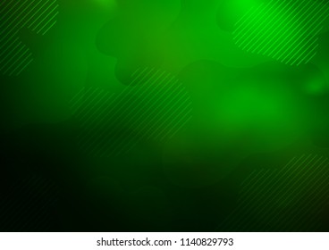 Dark Green vector background with straight lines. Lines on blurred abstract background with gradient. Smart design for your business advert.