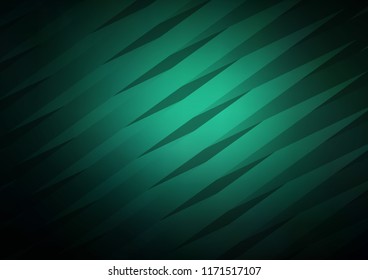 Dark Green vector background with straight lines. Lines on blurred abstract background with gradient. Best design for your ad, poster, banner.