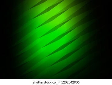 Dark Green vector background with straight lines. Decorative shining illustration with lines on abstract template. The pattern can be used for websites.