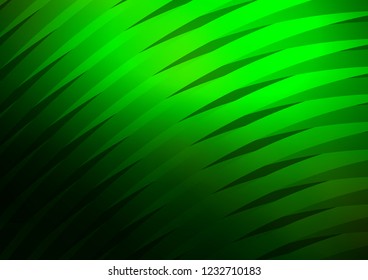 Dark Green vector background with straight lines. Glitter abstract illustration with colored sticks. Smart design for your business advert.