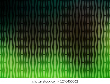 Dark Green vector background with straight lines. Decorative shining illustration with lines on abstract template. Best design for your ad, poster, banner.