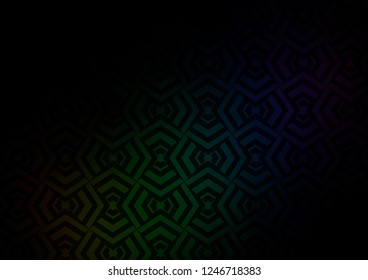 Dark Green vector background with straight lines. Shining illustration with lines on abstract template. Smart design for your business advert.