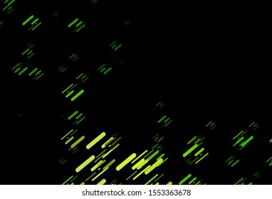 Dark Green vector background with straight lines. Decorative shining illustration with lines on abstract template. Backdrop for TV commercials.