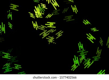 Dark Green vector background with straight lines. Glitter abstract illustration with colored sticks. Pattern for business booklets, leaflets.