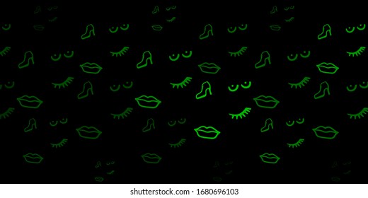Dark Green vector background with woman symbols. Simple design in abstract style with women’s rights activism. Design for International Women’s Day.