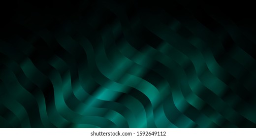 Dark Green vector background with wry lines. Bright sample with colorful bent lines, shapes. Pattern for business booklets, leaflets