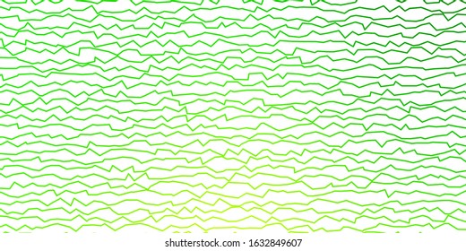 Dark Green vector background with wry lines. Gradient illustration in simple style with bows. Template for cellphones.