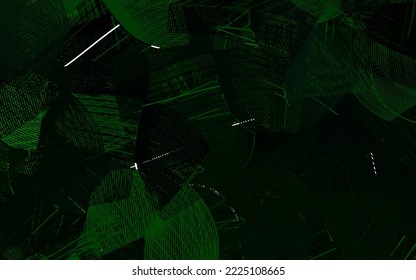 Dark Green vector background with wry lines. An elegant bright illustration with gradient lines. New composition for your brand book.