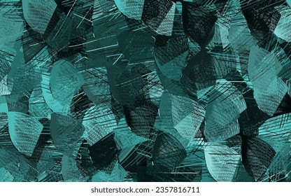 Dark Green vector background with wry lines. Shining colorful illustration in simple curve style. Business design for posters, banners.