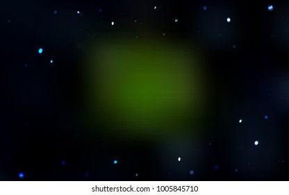 Dark Green vector background with xmas snowflakes. Glitter abstract illustration with crystals of ice. The pattern can be used for new year ad, booklets.