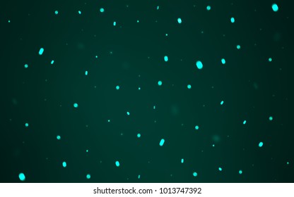 Dark Green vector background with xmas snowflakes. Snow on blurred abstract background with gradient. New year design for your business advert.