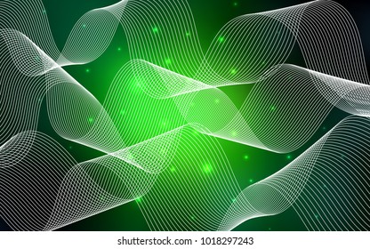 Dark Green vector background with xmas confetti. Confetti on blurred abstract background with colorful gradient. The pattern can be used for new year ad, booklets.
