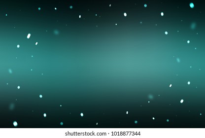 Dark Green vector background with xmas snowflakes. Decorative shining illustration with snow on abstract template. The pattern can be used for year new  websites.