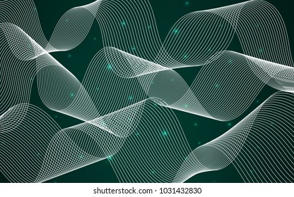 Dark Green vector background with xmas confetti. Decorative shining illustration with ribbons on abstract template. The pattern can be used for new year ad, booklets.