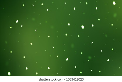 Dark Green vector background with xmas snowflakes. Modern geometrical abstract illustration with crystals of ice. The pattern can be used for new year leaflets.