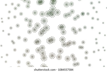 Dark Green vector background with xmas snowflakes. Snow on blurred abstract background with gradient. New year design for your ad, poster, banner.