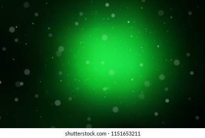 Dark Green vector background with xmas snowflakes. Modern geometrical abstract illustration with crystals of ice. The pattern can be used for new year ad, booklets.