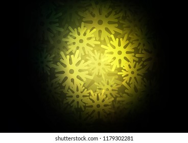 Dark Green vector background with xmas snowflakes. Modern geometrical abstract illustration with crystals of ice. New year design for your business advert.
