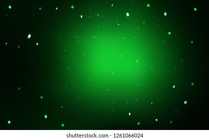 Dark Green vector background with xmas snowflakes. Colorful decorative design in xmas style with snow. Pattern for new year websites.