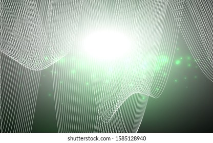 Dark Green vector background with xmas confetti. Modern geometrical abstract illustration with carnival ribbons. New design for ad, poster, banner of your Party.
