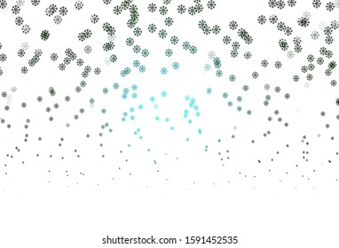 Dark Green vector background with xmas snowflakes. Modern geometrical abstract illustration with snowflakes. New year design for business advert.