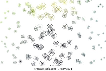 Dark Green vector background with xmas snowflakes. Decorative shining illustration with snow on abstract template. New year design for your business advert.