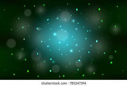 Dark Green vector background with xmas snowflakes. Blurred decorative design in xmas style with snow. The pattern can be used for year new  websites.